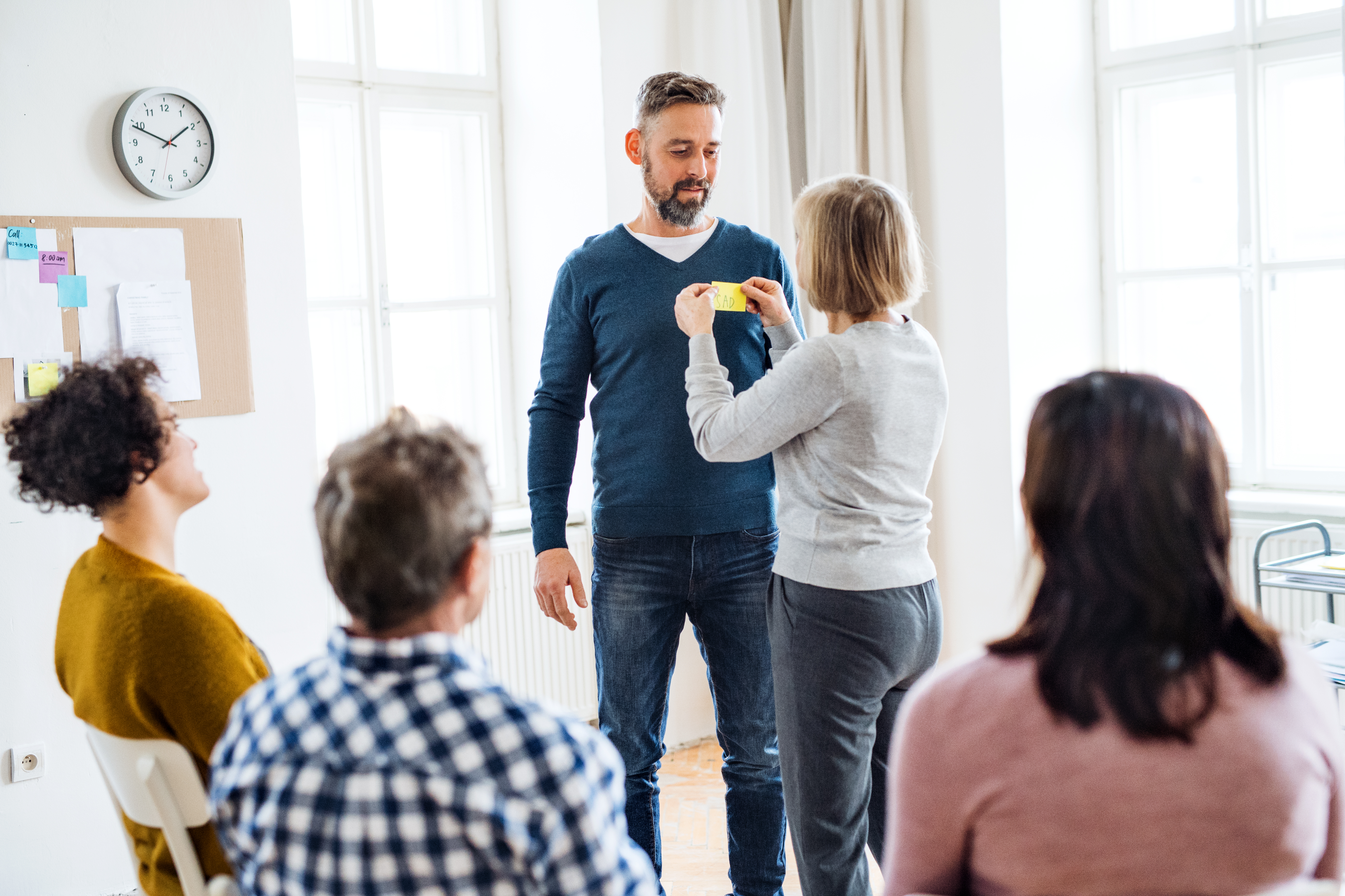 Group participating in a workshop exercise
