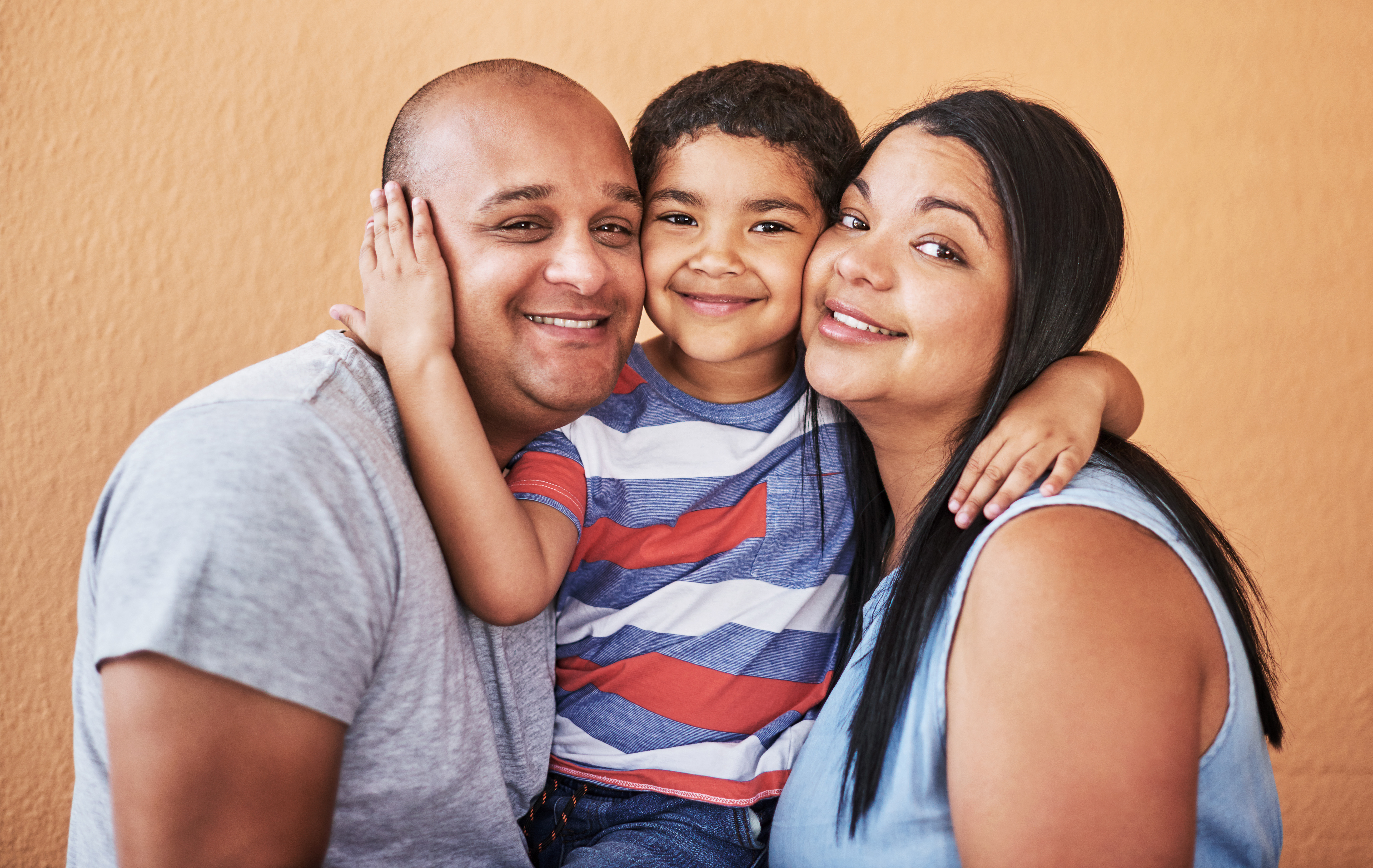 Happy family smiling together